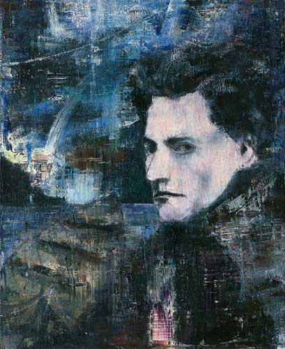 Antonin Artaud / Man Ray - Painting by Michael Kunze