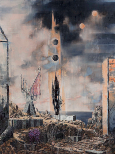 Atelier/Flügelschlag - Painting by Michael Kunze