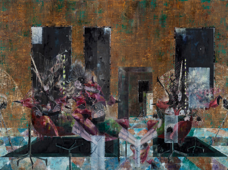    Einsiedlerin/Spiegel Var.I - Painting by Michael Kunze