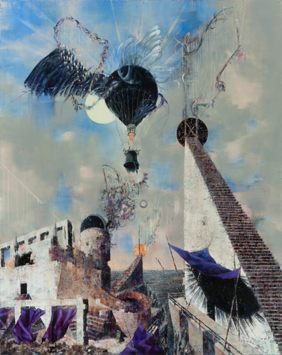Atelier/Grenze II - Painting by Michael Kunze