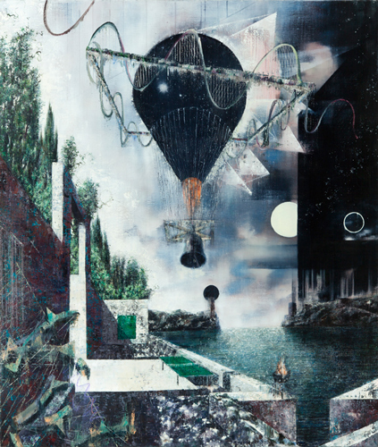 Atelier/Grenze Messina - Painting by Michael Kunze
