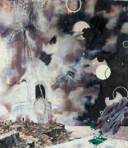 Grenze vor ohne Falke Ping - Painting by Michael Kunze