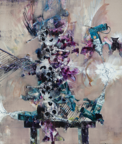 Kinder-ohne-Schildkröten-I - Painting by Michael Kunze