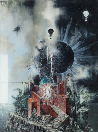 Kopf geteilt durch oder Schwarz - Painting by Michael Kunze