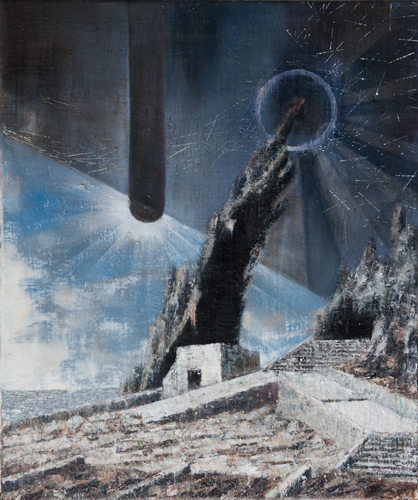 Schlag auf innere Uhr/vor - Painting by Michael Kunze