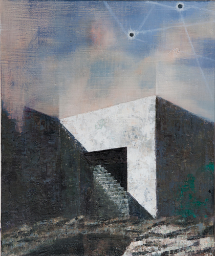 Schlag auf innere Uhr/zurück - Painting by Michael Kunze