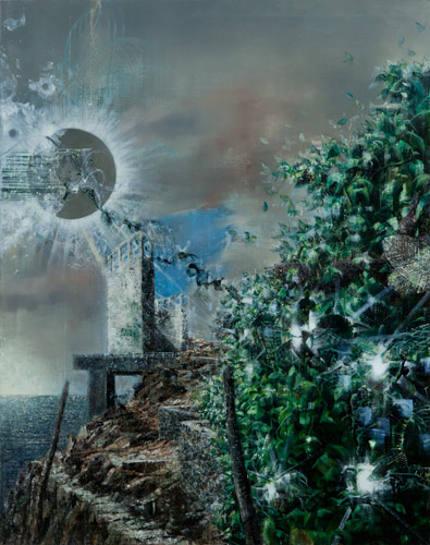 No Eclipse No Sleep · 150 × 120 cm - Painting by Michael Kunze