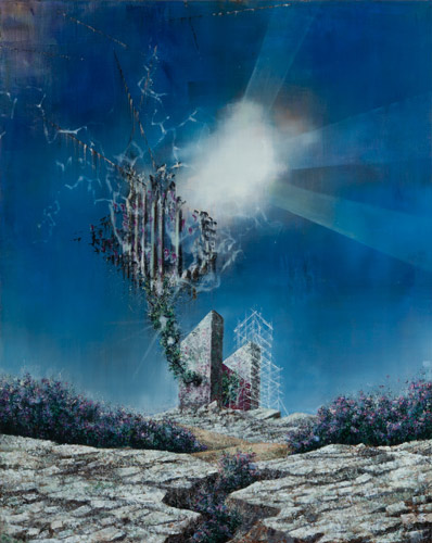 No House No Death · 150 × 120 cm - Painting by Michael Kunze
