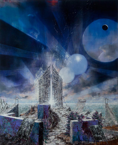One World Two Steps - Painting by Michael Kunze