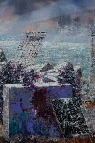 One World Two Steps, Detail III - Painting by Michael Kunze