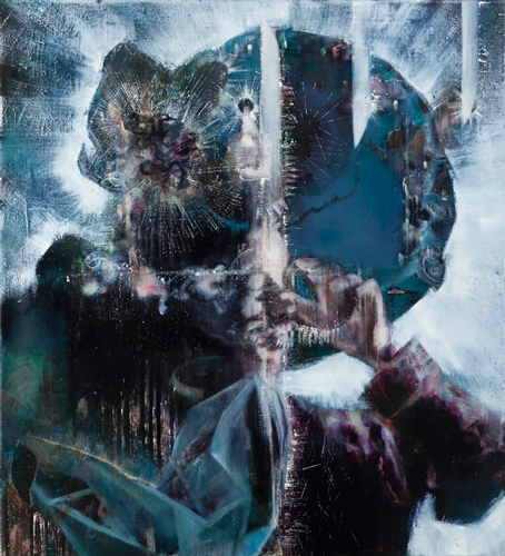 Passion-Tagwache,-niedriger-Sonnenstand-IV,-105-x-95 - Painting by Michael Kunze