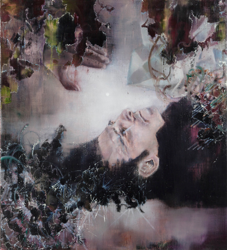 Passion-Tagwache,-niedriger-Sonnenstand-VIII,-90-x-80 - Painting by Michael Kunze