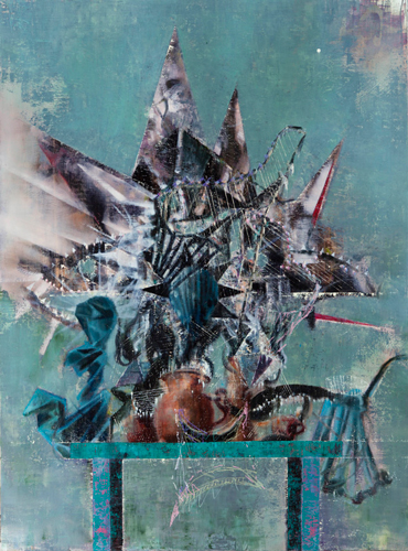 Hapax legomenon Astrapez, 170 x 125 - Painting by Michael Kunze