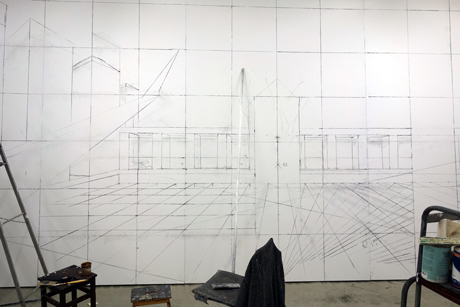 Nachmittag · 600 × 330 cm - Painting by Michael Kunze