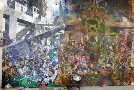 Nachmittag · 600 × 330 cm - Painting by Michael Kunze