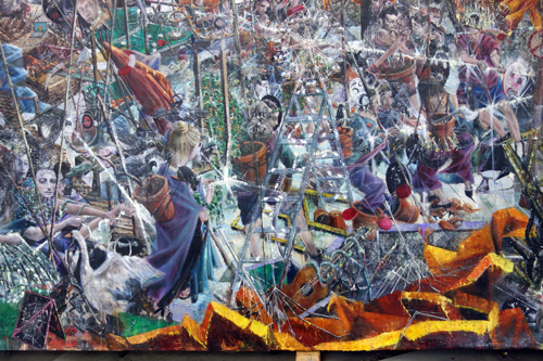 Nachmittag · 600 × 330 cm - Painting by Michael Kunze
