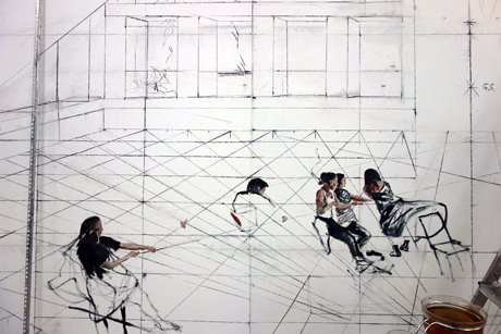 Nachmittag · 600 × 330 cm - Painting by Michael Kunze