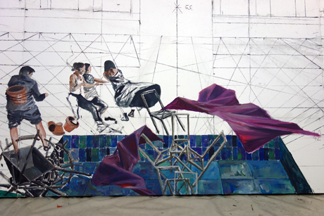 Nachmittag · 600 × 330 cm - Painting by Michael Kunze