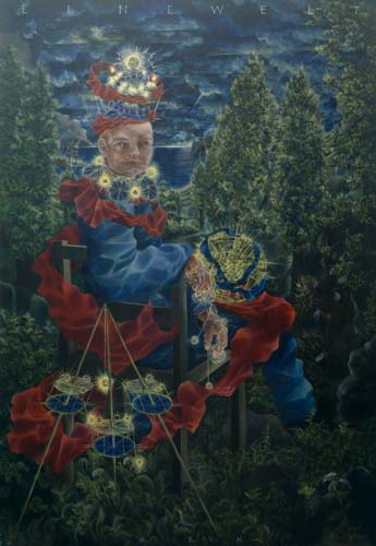 Eine Welt - Painting by Michael Kunze
