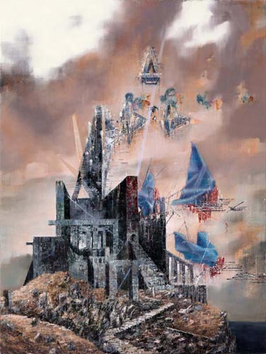 Atelier/Zisterne · Studio/Cistern - Painting by Michael Kunze
