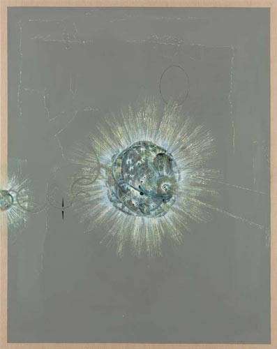 Was ist Metaphysik?/Wasser auf Wachs · What is Metaphysics?/Water on Wax - Painting by Michael Kunze