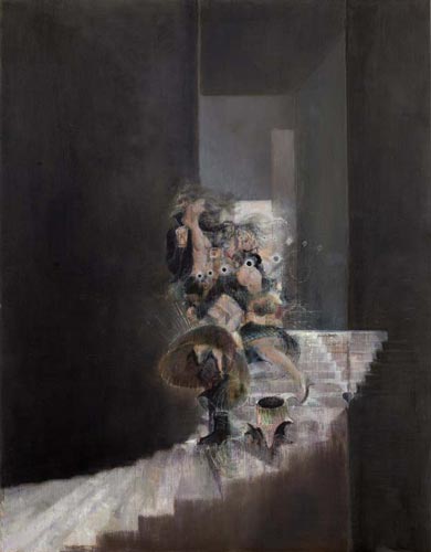 Marcels Beute/Pierres Verlangen · Marcel's Prey/Pierre's Desire - Painting by Michael Kunze