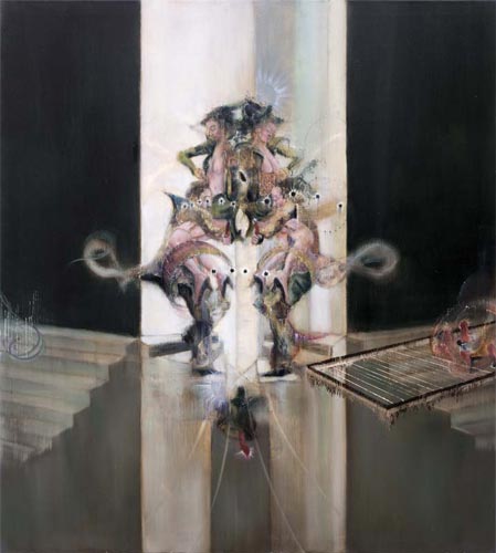 Komma vor UND, Roberte I · Comma before AND, Roberte I - Painting by Michael Kunze