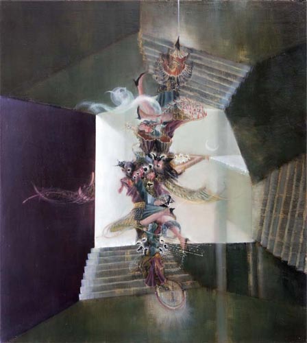 Komma vor UND, Roberte III · Comma before AND, Roberte III - Painting by Michael Kunze
