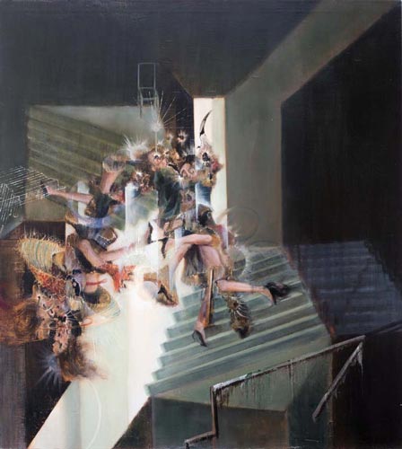 Komma vor UND, Roberte IV · Comma before AND, Roberte IV - Painting by Michael Kunze