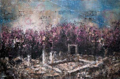Das Fenster schließen · To Close the Window - Painting by Michael Kunze