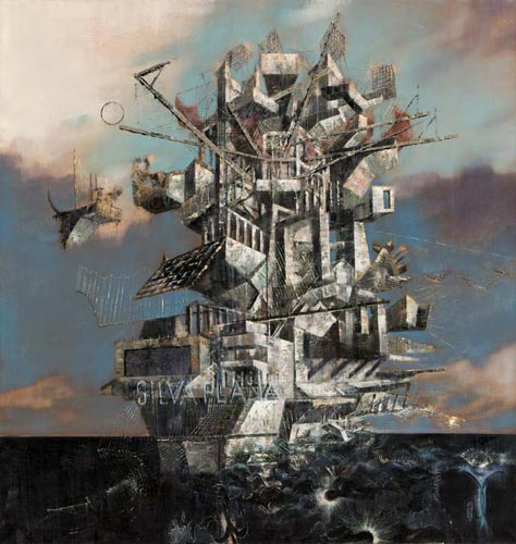 Atelier/Silvaplana · Studio/Silvaplana - Painting by Michael Kunze