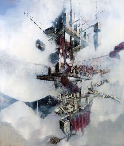 Atelier/Treppenhaus · Studio/Staircase - Painting by Michael Kunze
