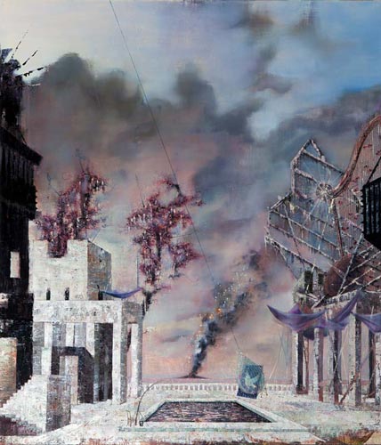 Tag der geschlossenen Tür/Sparta · Day of the Closed Door/Sparta - Painting by Michael Kunze