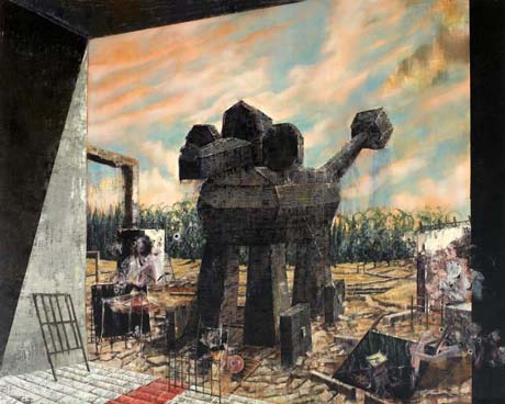 IRAS/Abglanz I · IRAS/Reflection I - Painting by Michael Kunze