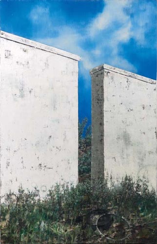 Atelier/Trennform · Studio/Partition Form - Painting by Michael Kunze