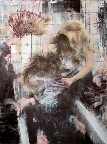 Kopfstand · Headstand  - Painting by Michael Kunze