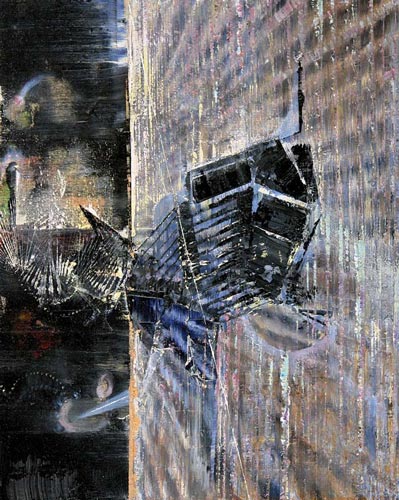Relativ zu Scheuklappe I · Relative to Blinker I - Painting by Michael Kunze