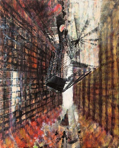 Relativ zu Scheuklappe II · Relative to Blinker II - Painting by Michael Kunze