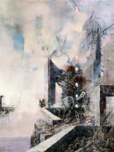 Atelier/Ägäisch-Pazifisch · Studio/Aegean-Pacific - Painting by Michael Kunze