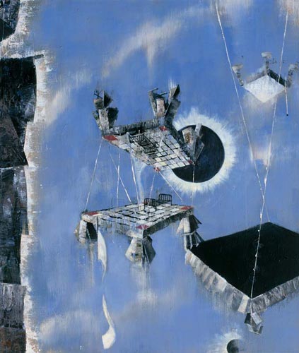 Einschlaftrick B · Trick to Fall Asleep B - Painting by Michael Kunze