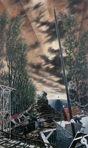 Statt Anfang ohne Chaos Text I · Instead of Beginning without Chaos Text I - Painting by Michael Kunze