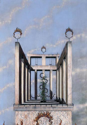 Atelier/Rauchfang · Studio/Chimney - Painting by Michael Kunze