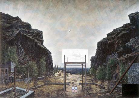 Atelier/Zwillinge · Studio/Twins - Painting by Michael Kunze