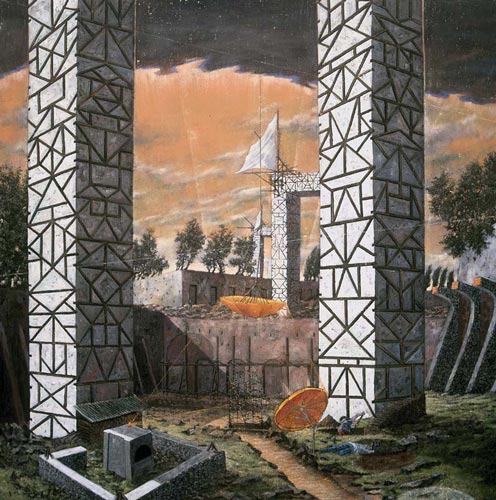 Atelier/Lüftung und Ersatzlüftung ·Studio/Ventilation and Surrogate Ventilation - Painting by Michael Kunze