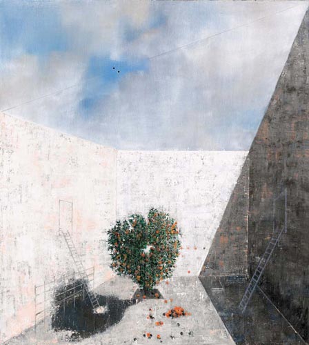 Schwarzorange/Eklipse · Blackorange/Eclipse - Painting by Michael Kunze