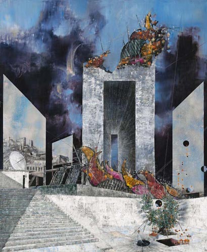 Schwarzorange/Perihel · Blackorange/Perihelion - Painting by Michael Kunze