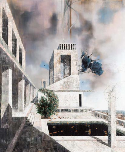 Schwarzorange/Asymptote · Blackorange/Asymptote - Painting by Michael Kunze