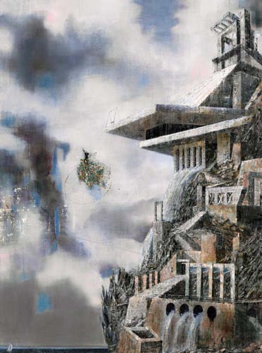 Schwarzorange/Wright-Tivoli · Blackorange/WrightTivoli - Painting by Michael Kunze