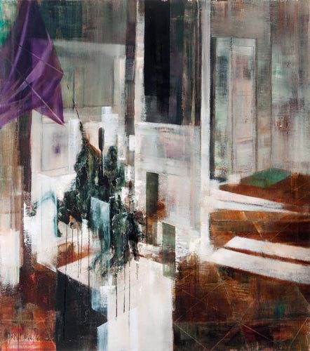 Letzter Auftrag Ekeldamm · Last Order Ekeldamm - Painting by Michael Kunze