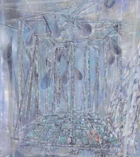 Atelier/Schlagseite · Studio/List - Painting by Michael Kunze